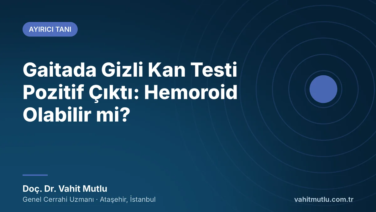 Gaitada Gizli Kan Testi Pozitif Çıktı: Hemoroid Olabilir mi?