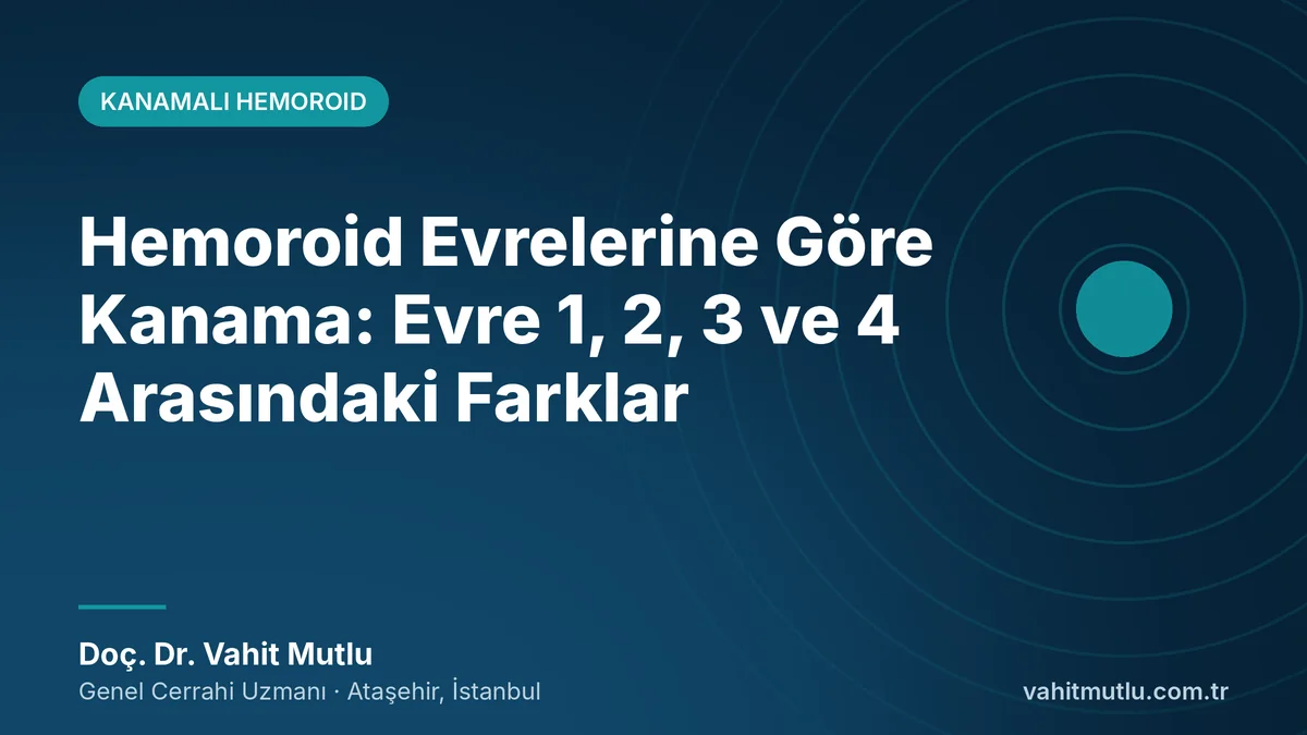 Hemoroid Evrelerine Göre Kanama: Evre 1, 2, 3 ve 4 Arasındaki Farklar