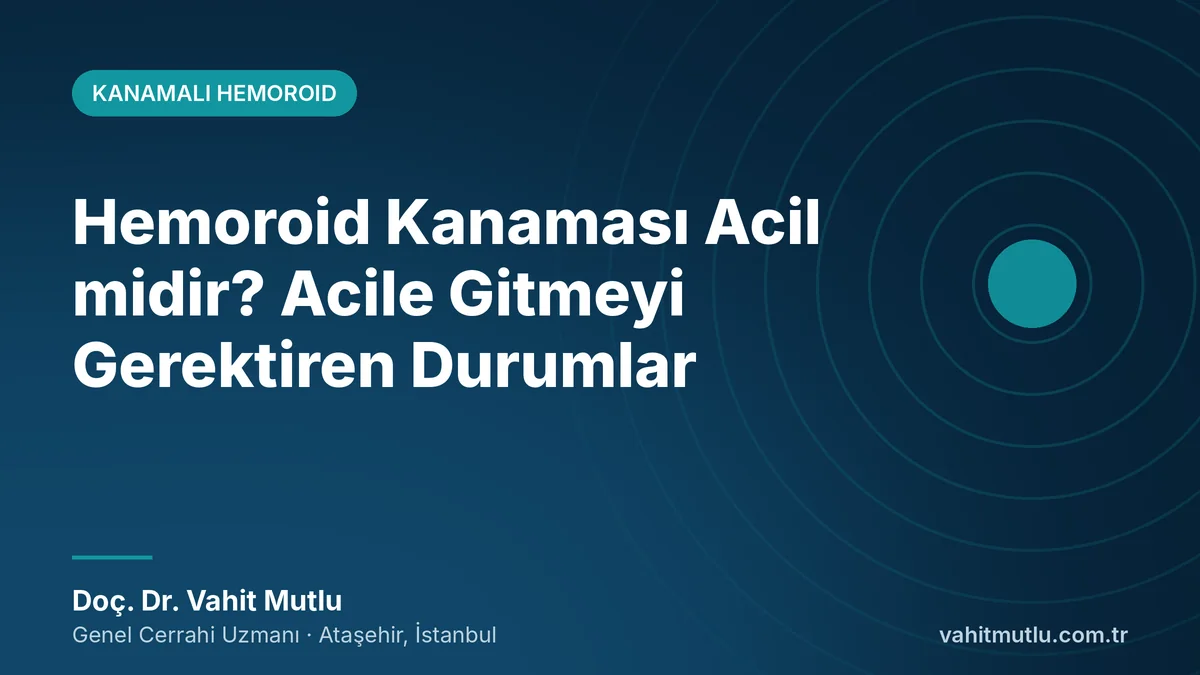 Hemoroid Kanaması Acil midir? Acile Gitmeyi Gerektiren Durumlar