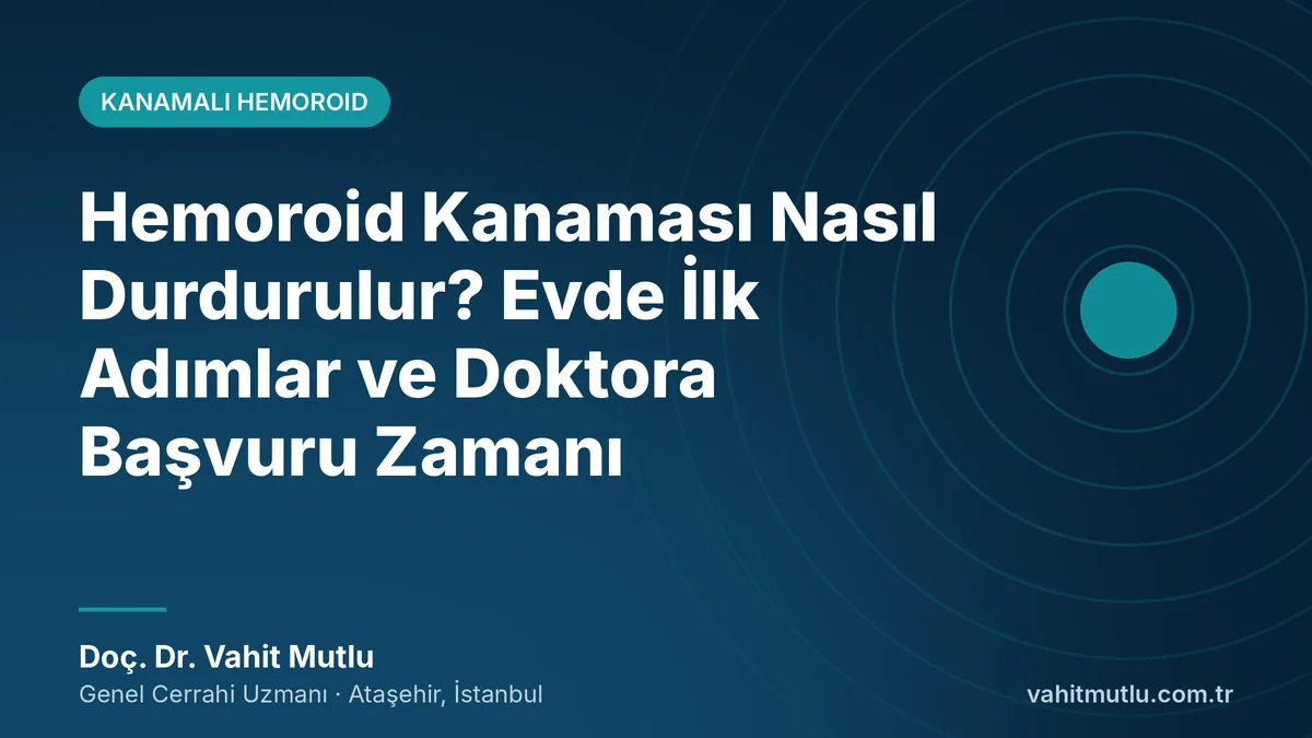 Hemoroid Kanaması Nasıl Durdurulur? Evde İlk Adımlar ve Doktora Başvuru Zamanı
