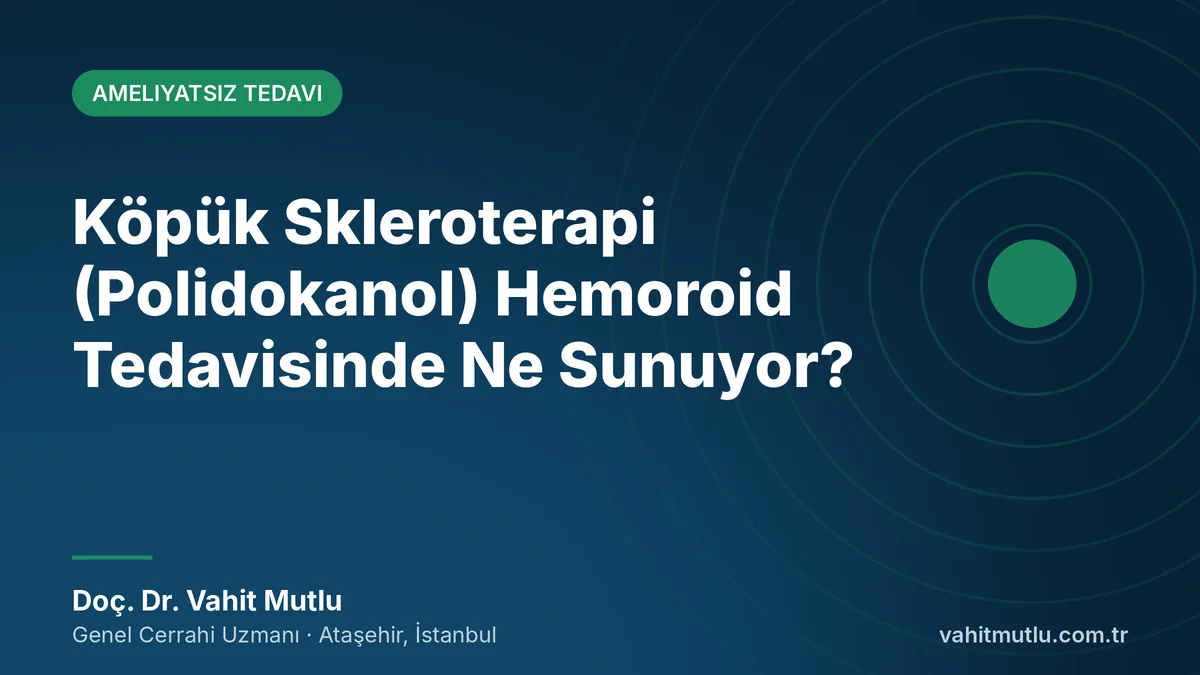 Köpük Skleroterapi (Polidokanol) Hemoroid Tedavisinde Ne Sunuyor?