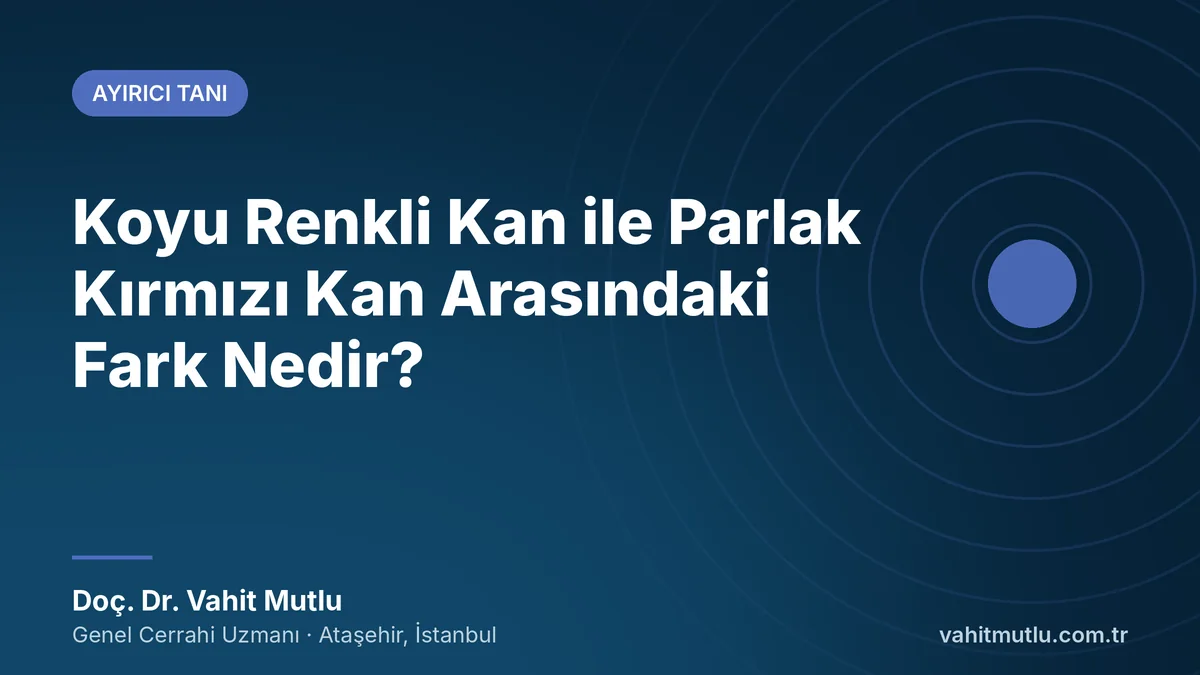 Koyu Renkli Kan ile Parlak Kırmızı Kan Arasındaki Fark Nedir?