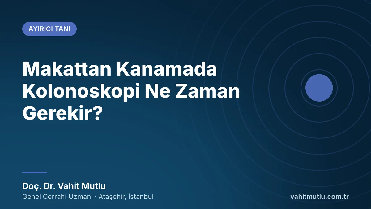 Makattan Kanamada Kolonoskopi Ne Zaman Gerekir?