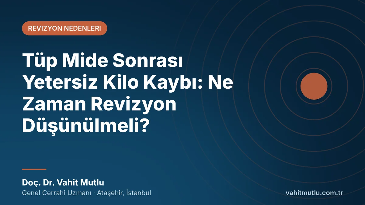 Tüp Mide Sonrası Yetersiz Kilo Kaybı: Ne Zaman Revizyon Düşünülmeli?
